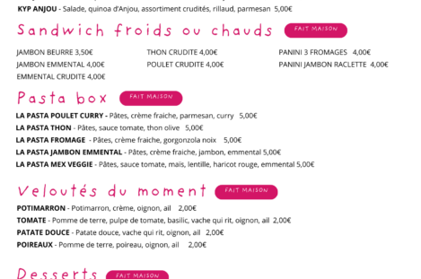 Carte Kyp Gourmand