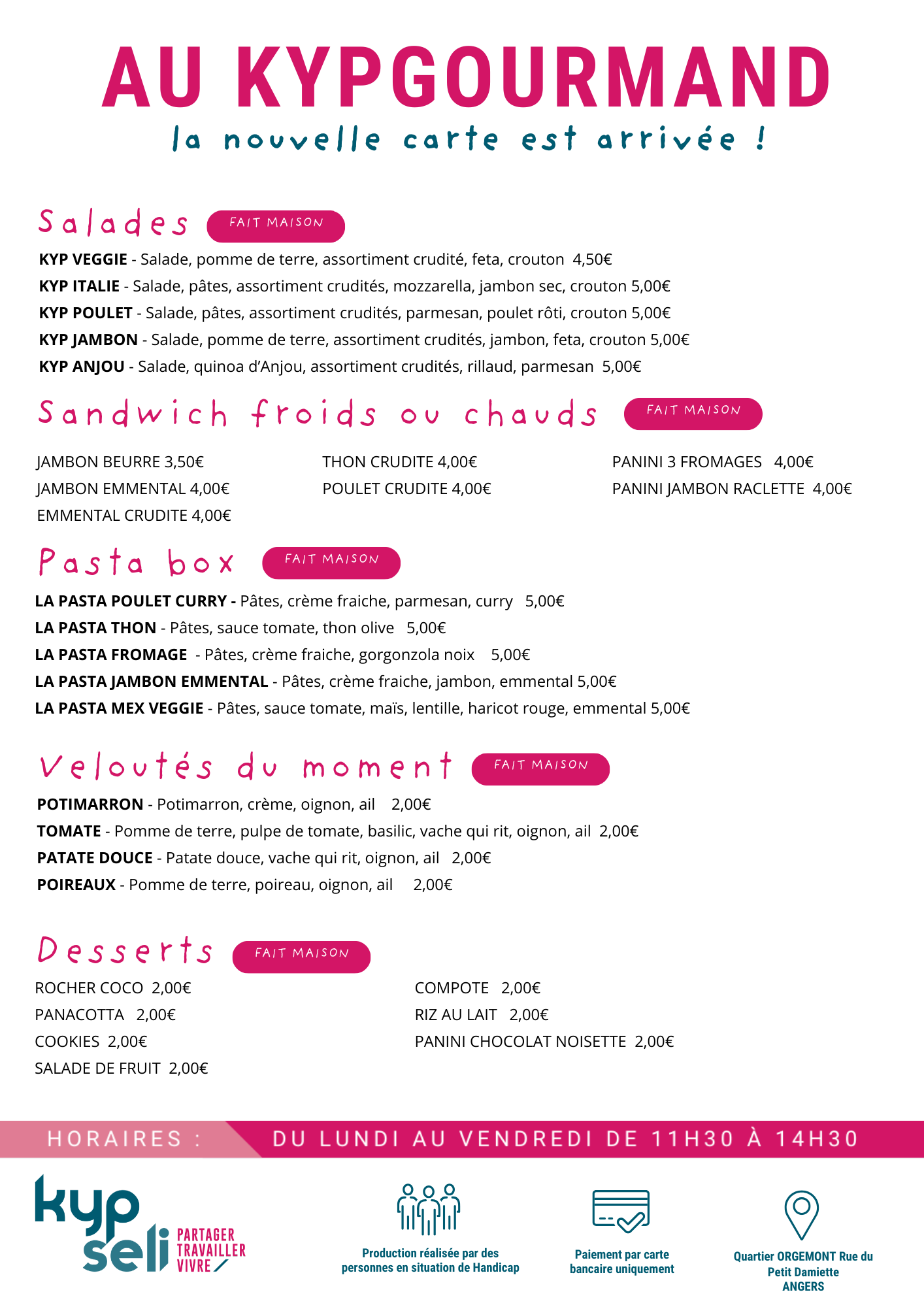 Carte Kyp Gourmand